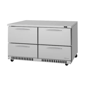 Turbo Air PUR-60-D4-FB-N 60″ 2-Section Undercounter Refrigerator w/ 2 Doors, 15 cu. ft.