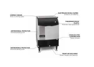 Ice-O-Matic ICEU226HA 24 1/2″W Half Cube Undercounter Ice Machine – 241 lbs/day, Air Cooled
