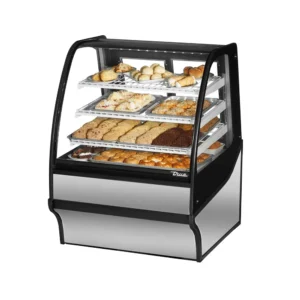 True TDM-DC-36-GE/GE-S-S 36 1/4″ Full Service Dry Bakery Case w/ Curved Glass – (4) Levels, 115v