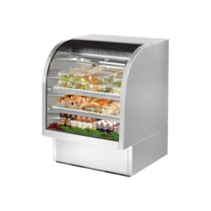 True TCGG-36-S-HC-LD 36 1/4″ Full Service Deli Case w/ Curved Glass – (3) Levels, Stainless Steel, 115v