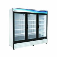 Serv-Ware GR72-HC 81″ Three Section Merchandiser Refrigerator with Swing Glass Door