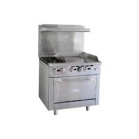 Serv-Ware SGR-2B-24G 36″ Gas Restaurant Range w/ (2) Open Burners, 24″ Griddle
