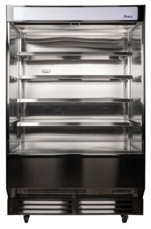 Atosa USA AOM-50B 78″ Vertical Open Air Merchandiser in Black, 4 Shelves, 16.5 cu. ft.