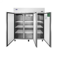Atosa USA MBF8006GR 77″ Three Section Reach-In Refrigerator w/ 3 Solid Door, Top Mount, Stainless Steel, 65 cu. ft.