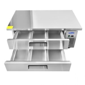 Atosa USA MGF8451GR 52″ 2 Drawers Refrigerated Chef Base w/ (6) 12 x 20 pans, 8.4 cu. ft.