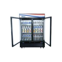 Atosa USA MCF8721ES 54″ Two Section Glass Door Freezer Merchandiser in Black, 43.8 cu. ft.