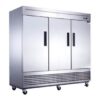 Dukers Appliance Co D83F 82" Three Section Reach-In Freezer w/ 3 Solid Doors, Bottom Mount, 65 cu. ft.