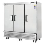 Everest EBF3 74" Three Section Reach-In Freezer w/ 3 Solid Doors, Bottom Mount, 71 cu. ft.