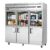 Everest EGSH6 74" Three Section Reach-In Refrigerator w/ 3 Solid & 3 Glass Half Doors, Top Mount, Stainless Steel, 71 cu. ft.