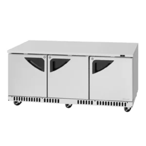 Turbo Air TUR-72SD-FB-N 72″ 3-Section Undercounter Refrigerator w/ 3 Doors, 17.6 cu. ft.