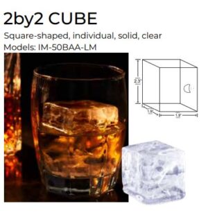 Hoshizaki IM-50BAA-LM 19 3/4″W Undercounter Full Cube Ice Machine – 50 lbs/day, Air Cooled