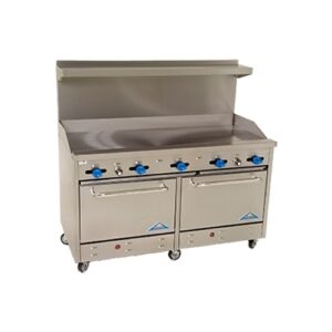 Comstock-Castle 2F330-72 72″ Gas Restaurant Range w/ 72″ Full Griddle, (2) Standard Ovens, 204.000 BTU