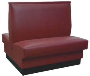 American Tables & Seating Double Restaurant Booth – Smooth Back, Fully Upholstered, 42″ x 46″, Sangria