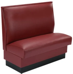 American Tables & Seating Single Restaurant Booth – Smooth Back, Fully Upholstered, 42″ x 46″, Sangria, Red