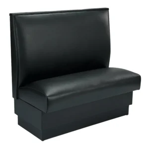 American Tables & Seating Single Restaurant Booth – Smooth Back, Fully Upholstered, 36″ x 46″, Tsunami, Black