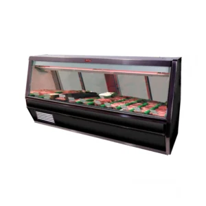 Howard-McCray SC-CMS40E-10-BE-LED 124 1/2″ Full Service Red Meat Case w/ Straight Glass – (1) Level, 115v