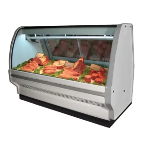 Howard-McCray SC-CMS40E-4C-S-LED 51 1/2″ Full Service Red Meat Case w/ Curved Glass – (1) Level, 115v