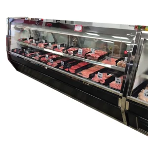 Howard-McCray SC-CMS40E-8-BE-LED 100 1/2″ Full Service Red Meat Case w/ Straight Glass – (1) Level, 115v