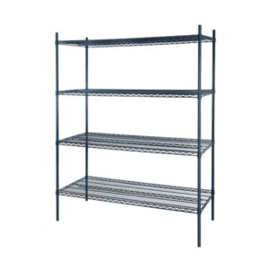 Atosa USA MWSSE187286 5-Shelf Slate Gray Epoxy Coated Shelving Kit w/ 86″ Posts – 18″ x 72″