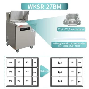 27″ Wide Single Door Mega Top Food Prep Table