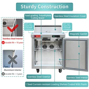 27″ Wide Single Door Mega Top Food Prep Table
