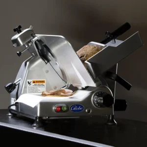 Globe G10 Manual Meat & Cheese Slicer w/ 10″ Blade, Belt Driven, Aluminum, 1/3 hp