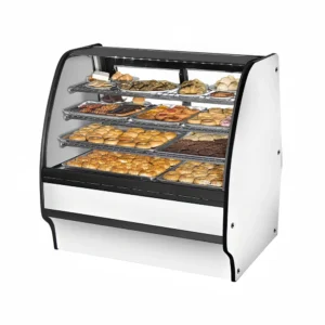 True TGM-DC-48-SC/SC-S-W 48 1/4″ Full Service Dry Bakery Case w/ Curved Glass – (4) Levels, 115v