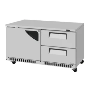 Turbo Air TUR-60SD-D2R(L)-FB-N 60″ 2-Section Undercounter Refrigerator w/ 2 Drawers & 1 Door