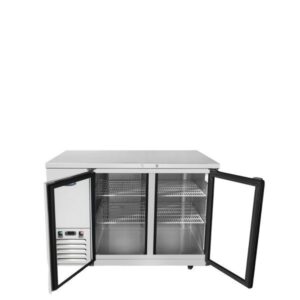 Atosa MBB48GGR 48″ Double Glass Door Stainless Steel Back Bar Refrigerator (Stainless interior & exterior)