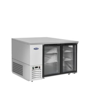Atosa MBB48GGR 48″ Double Glass Door Stainless Steel Back Bar Refrigerator (Stainless interior & exterior)