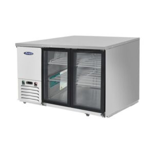 Atosa MBB59GGR 58″ Double Glass Door Stainless Steel Back Bar Refrigerator (Stainless Steel Interior & Exterior)