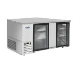 Atosa MBB69GGR 68" Double Glass Door Stainless Steel Back Bar Refrigerator (Stainless interior & exterior) - Image 3