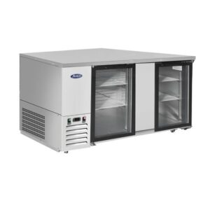 Atosa MBB69GGR 68″ Double Glass Door Stainless Steel Back Bar Refrigerator (Stainless interior & exterior)