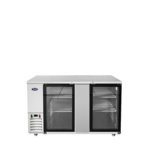 Atosa MBB69GGR 68″ Double Glass Door Stainless Steel Back Bar Refrigerator (Stainless interior & exterior)