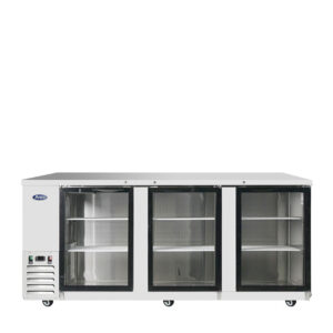 Atosa MBB90GGR 90″ Triple Glass Door Stainless Steel Back Bar Refrigerator (Stainless interior & exterior)