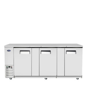 Atosa MBB90GR 90″ Triple Door Stainless Steel Back Bar Refrigerator (Stainless interior & exterior)