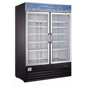 North Pole Swing Out Glass 2 Door Refrigerator, 115 V.
