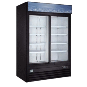 North Pole Sliding Glass 2 Door Refrigerator, 115 V.