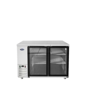 Atosa SBB48GGRAUS1 48″ Shallow Depth Double Glass Door Back Bar Cooler (Stainless Steel Interior & Exterior)