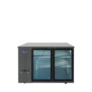 Atosa SBB48GGRAUS2 48″ Shallow Depth Double Glass Door Back Bar Cooler ( Black vinyl exterior )