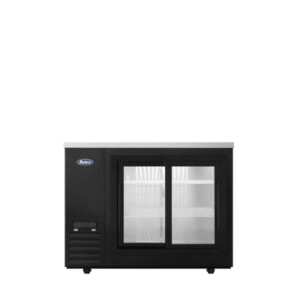 Atosa SBB48SGGRAUS2 48″ Shallow Depth Double Glass Door Back Bar Cooler (Black exterior & stainless steel interior)