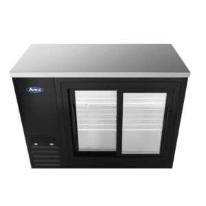 Atosa SBB48SGGRAUS2 48″ Shallow Depth Double Glass Door Back Bar Cooler (Black exterior & stainless steel interior)