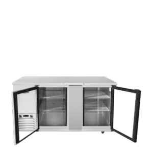 Atosa SBB69GGRAUS1 69″ Shallow Depth Double Glass Door Back Bar Cooler (Stainless Steel Interior & Exterior)
