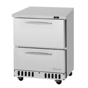 Turbo Air PUR-28-D2-FB-N 28″ 1-Section Undercounter Refrigerator w/ 2 Drawers, 6.5 cu. ft.