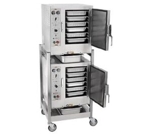 AccuTemp S62083D150 DBL Electric Convection Steamer w/ 2 Compartments, Boilerless, Floor