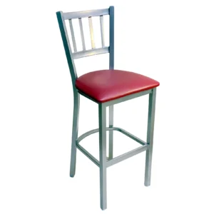 AAA Furniture Wholesale 309BS GR4-SLV Bar Stool with Slat Back and Upholstered Seat