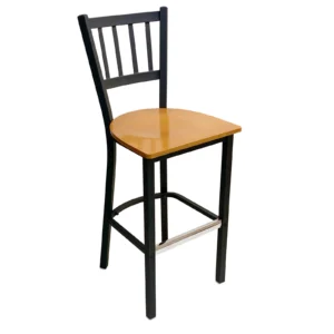 AAA Furniture Wholesale 309BS WS-BLK Bar Stool with Slat Back, Black (Quick Ship)