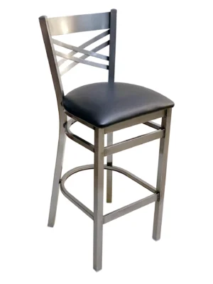 AAA Furniture Wholesale 310BS/CLEAR COAT BVS Barstool with Upholstered Seat, Black (Quick ship)