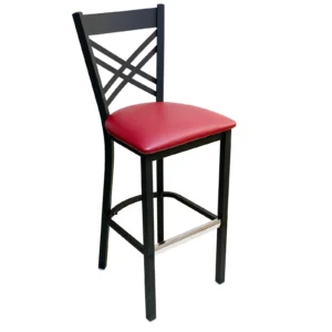 AAA Furniture Wholesale 310BS GR4 Bar Stool with Upholstered Seat, Black