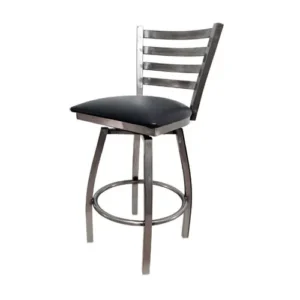 AAA Furniture Wholesale 316BS/CC/SW GR4 Swivel Bar Stool with Ladder Back and Upholstered Seat